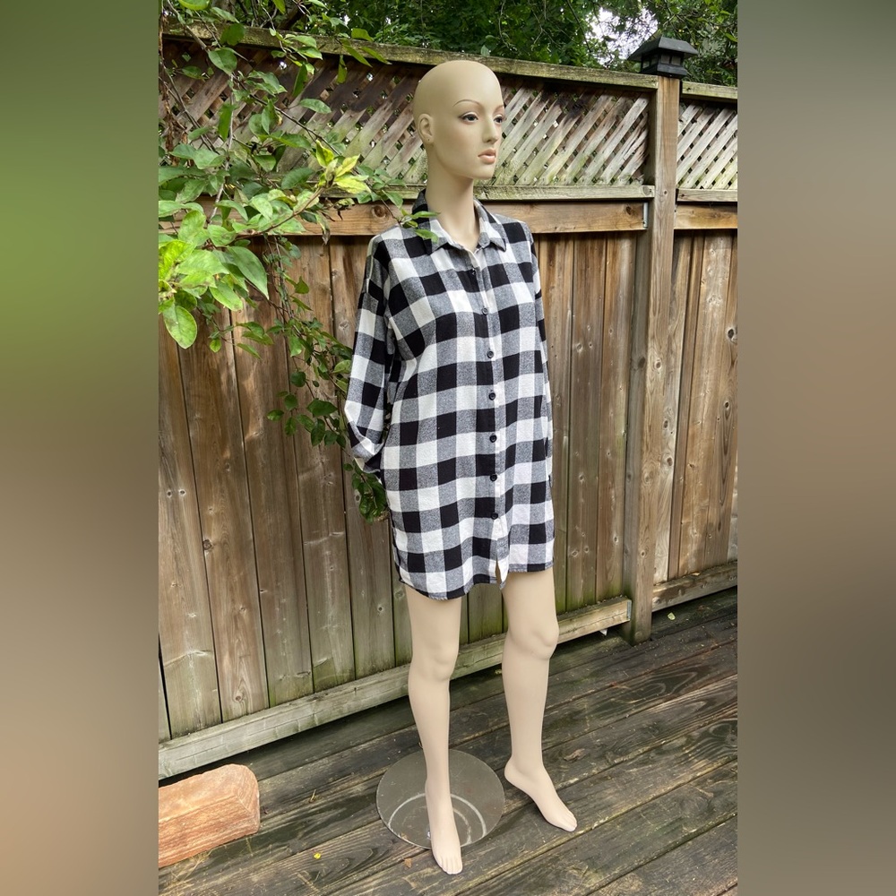 Long Button Down Long Sleeve Flannel with Pockets